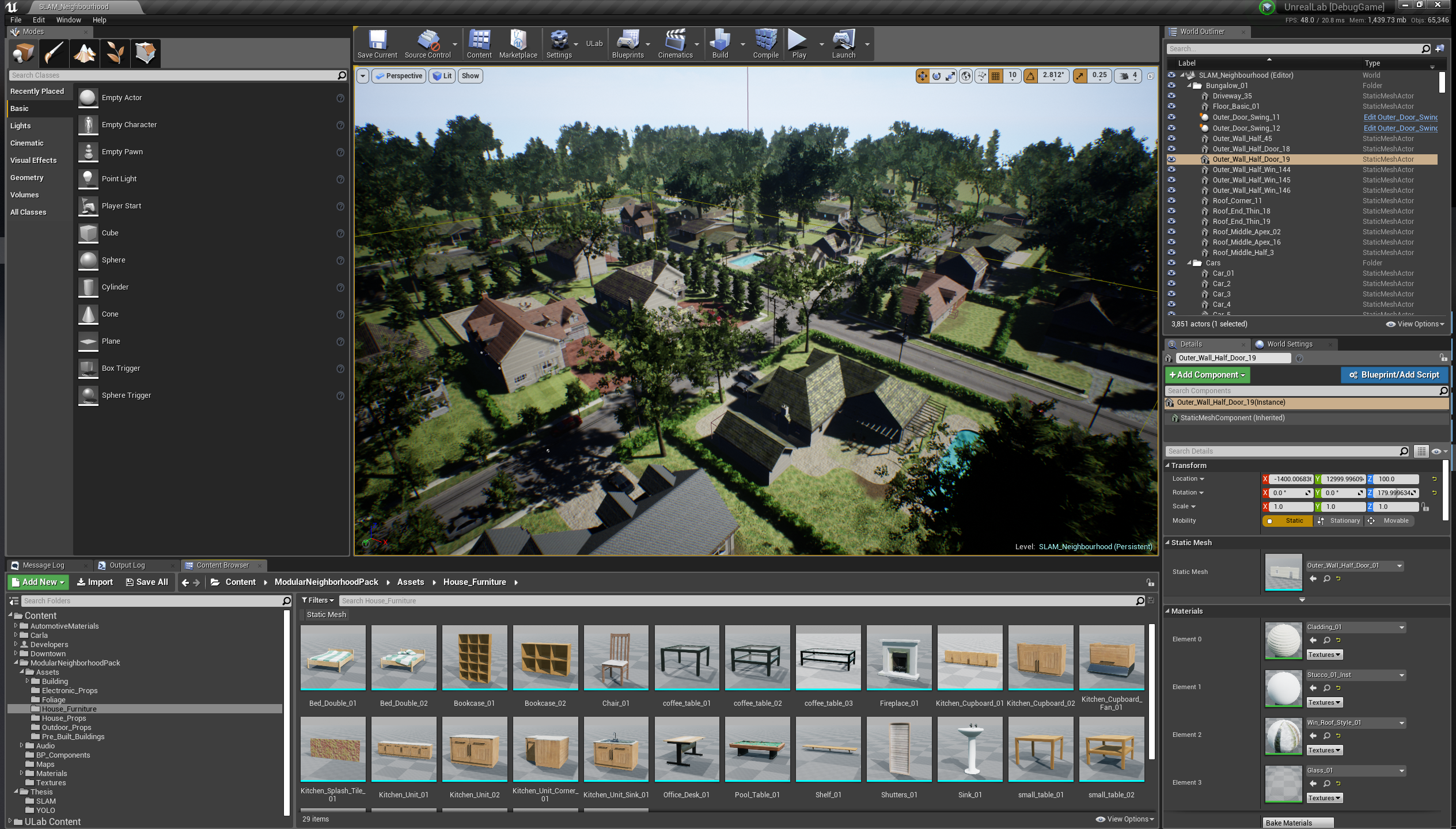 The Unreal Engine provides a simulation environment that allows one to simulate complex situations in a virtual world, such as data acquisition with UAVs or autonomous diving.